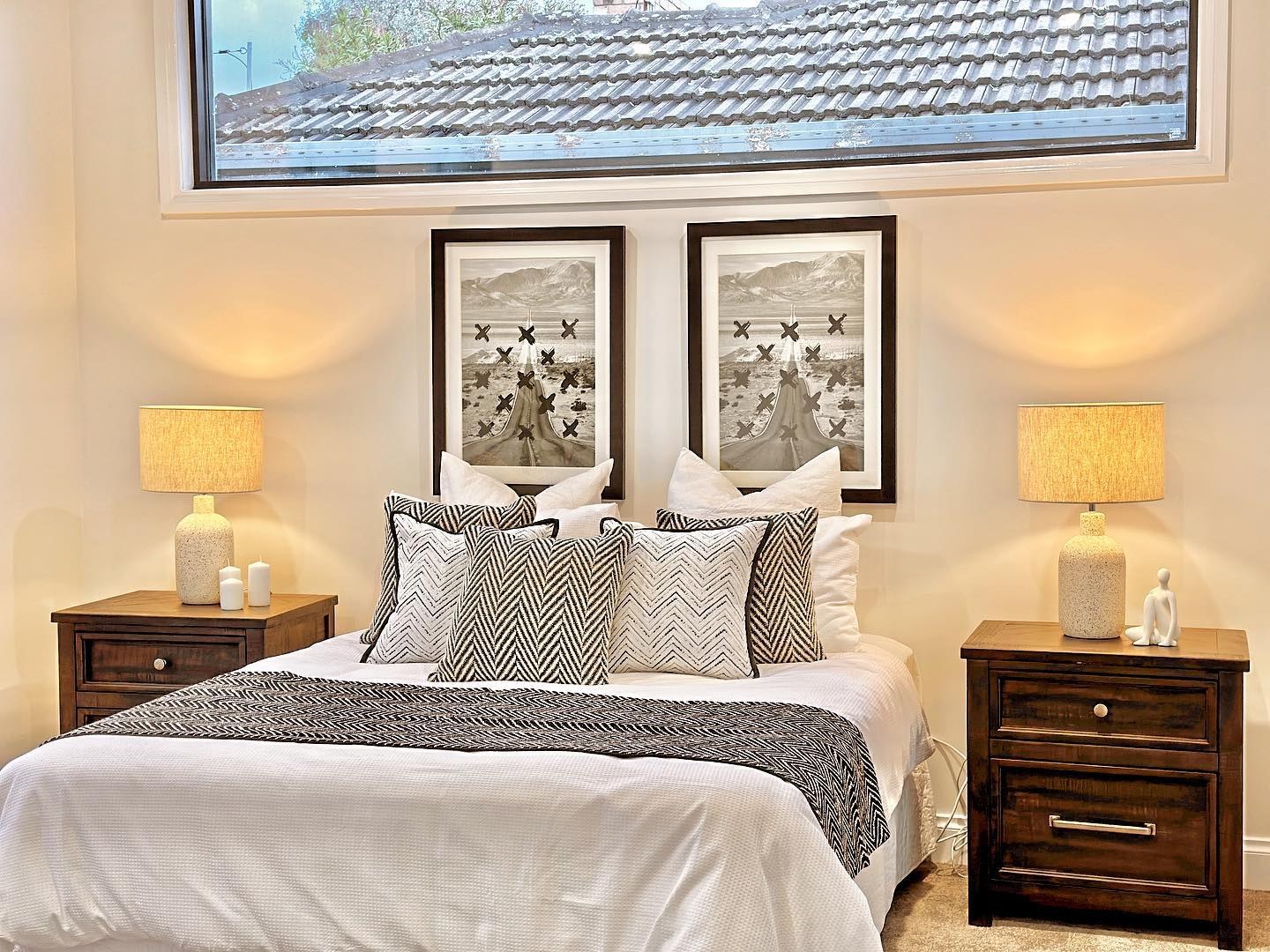 Bedroom styling by Tailored Property Styling